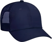 OTTO 83-473 Cotton Twill Low Profile Pro Style Mesh Back Cap with 6 Embroidered Eyelets - Navy - Navy / One Size Fits