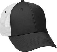 OTTO 83-473 Cotton Twill Low Profile Pro Style Mesh Back Cap with 6 Embroidered Eyelets - Black Black White - Black