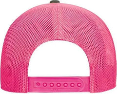 OTTO 83-473 Cotton Twill Low Profile Pro Style Mesh Back Cap with 6 Embroidered Eyelets - Charcoal Charcoal Neon Pnk