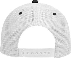 OTTO 83-473 Cotton Twill Low Profile Pro Style Mesh Back Cap with 6 Embroidered Eyelets - Black Black White - Black