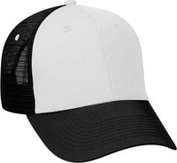 OTTO 83-473 Cotton Twill Low Profile Pro Style Mesh Back Cap with 6 Embroidered Eyelets - Black White Black - Black