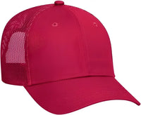 OTTO 83-473 Cotton Twill Low Profile Pro Style Mesh Back Cap with 6 Embroidered Eyelets - Red - Red / One Size Fits Most