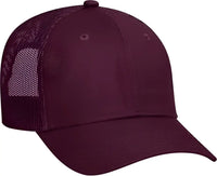 OTTO 83-473 Cotton Twill Low Profile Pro Style Mesh Back Cap with 6 Embroidered Eyelets - Maroon - Maroon / One Size