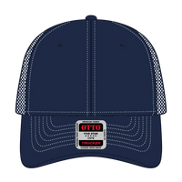 OTTO 83-509 6 Panel Low Profile Mesh Back Trucker Cap - Nvy/Wt - Nvy/Wt / 6 1/2’’ - 7 5/8’’