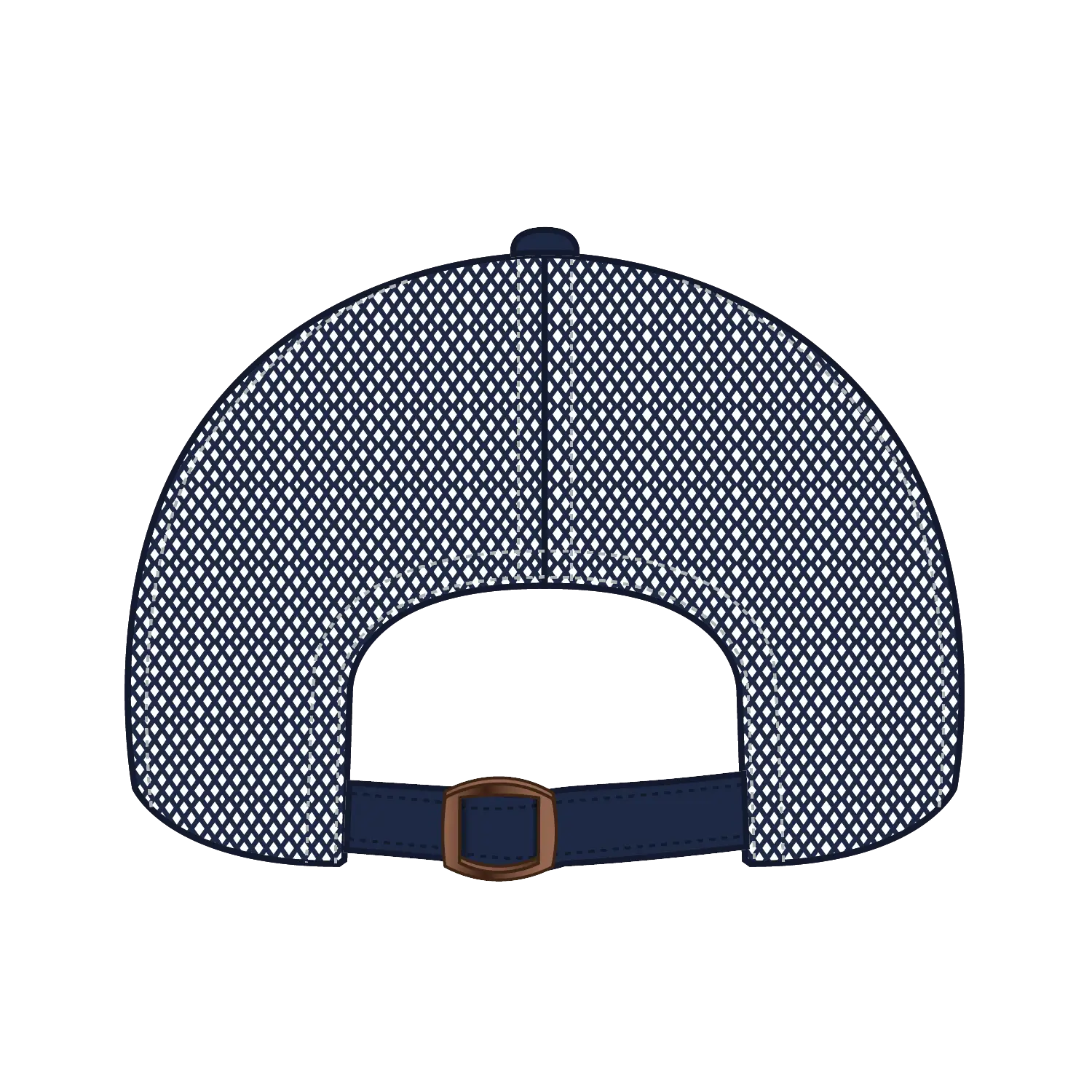 OTTO 83-509 6 Panel Low Profile Mesh Back Trucker Cap - Nvy/Wt - Nvy/Wt / 6 1/2’’ - 7 5/8’’