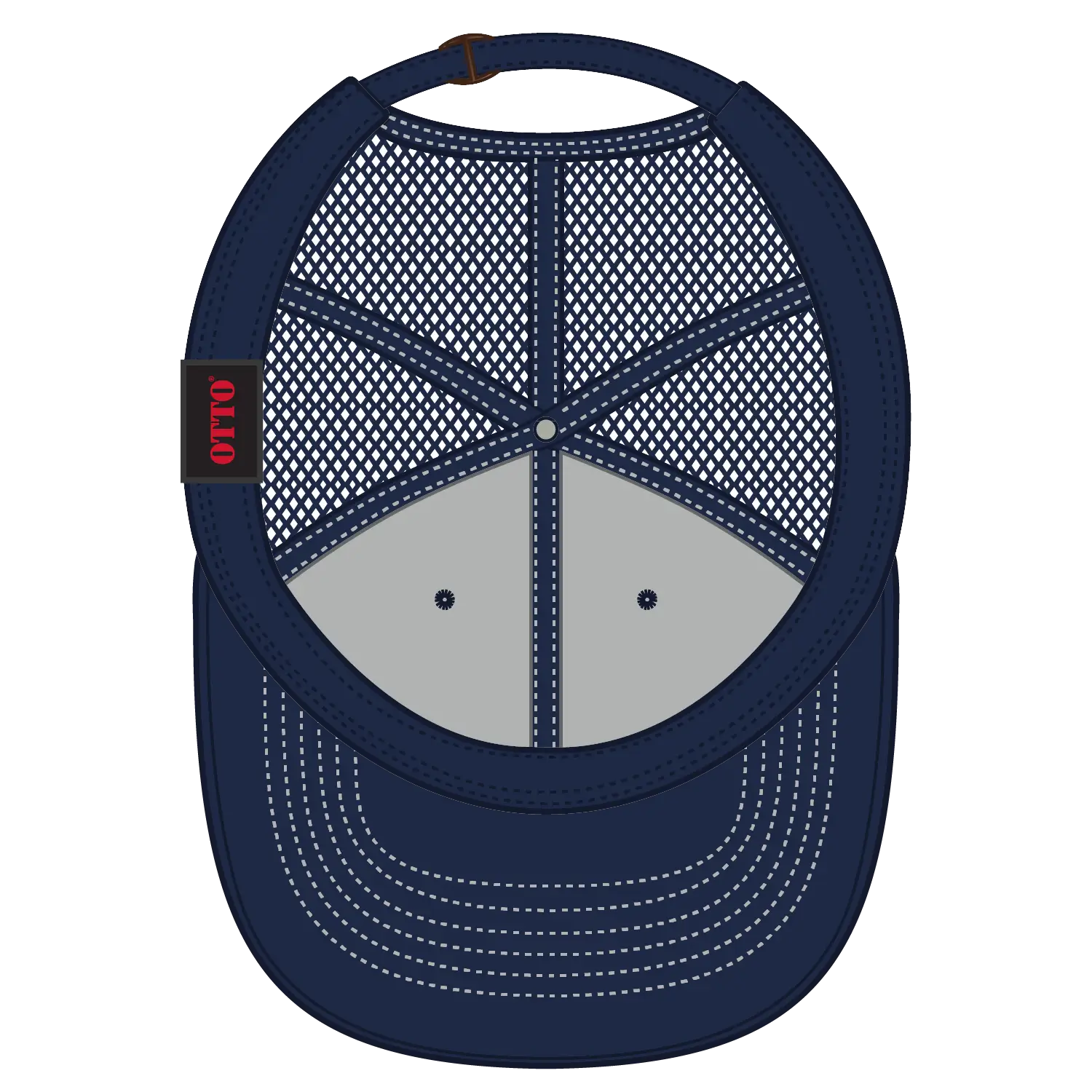 OTTO 83-509 6 Panel Low Profile Mesh Back Trucker Cap - Nvy/Wt - Nvy/Wt / 6 1/2’’ - 7 5/8’’