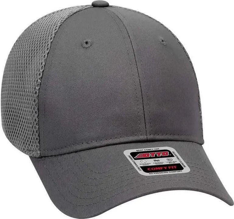 OTTO 83-605 Deluxe Cotton Twill Low Profile Air Mesh Back Cap - Charcoal Gray - Dark Gray / One Size Fits Most