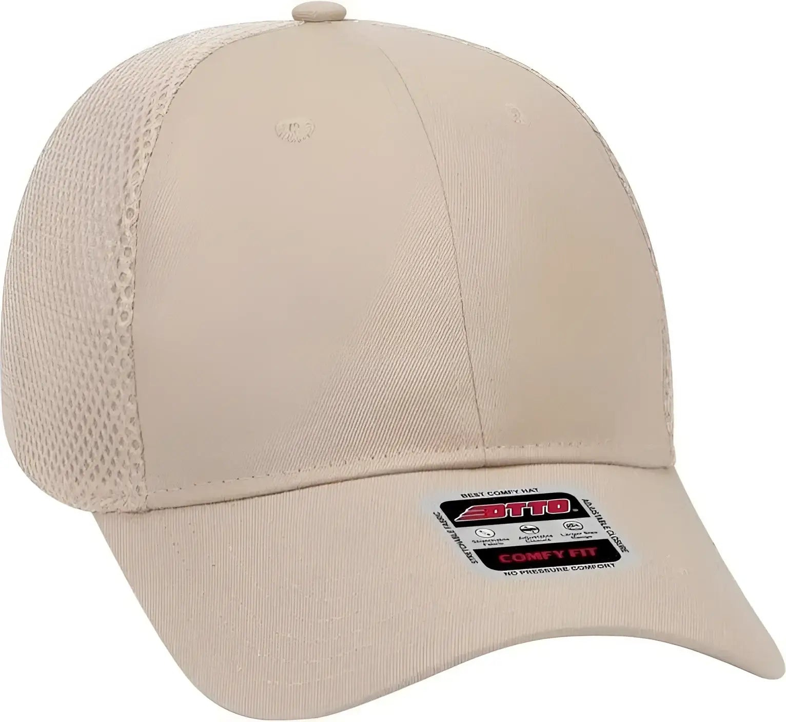 OTTO 83-605 Deluxe Cotton Twill Low Profile Air Mesh Back Cap - Khaki - Khaki / One Size Fits Most
