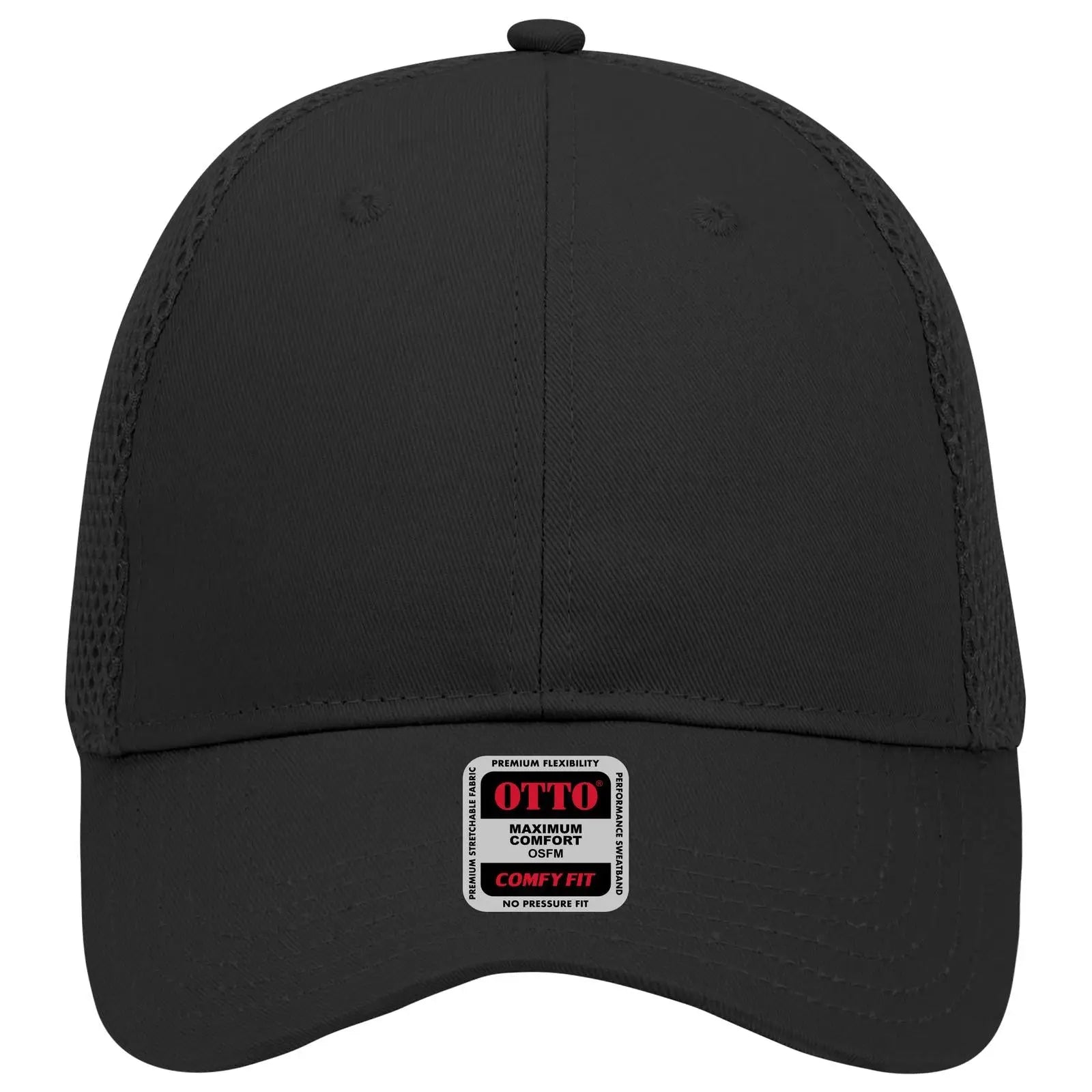 OTTO 83-605 ’OTTO Comfy Fit’ 6 Panel Low Profile Baseball Cap - Black - Black / 6 1/2’’ - 7 5/8’’