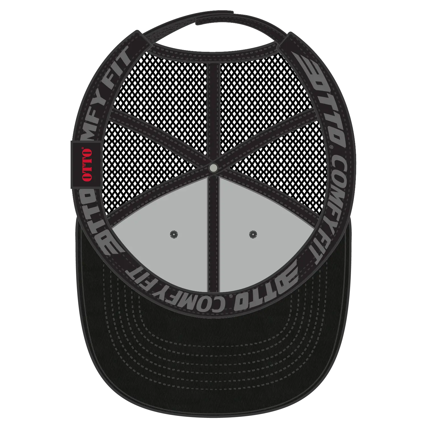 OTTO 83-605 ’OTTO Comfy Fit’ 6 Panel Low Profile Baseball Cap - Black - Black / 6 1/2’’ - 7 5/8’’