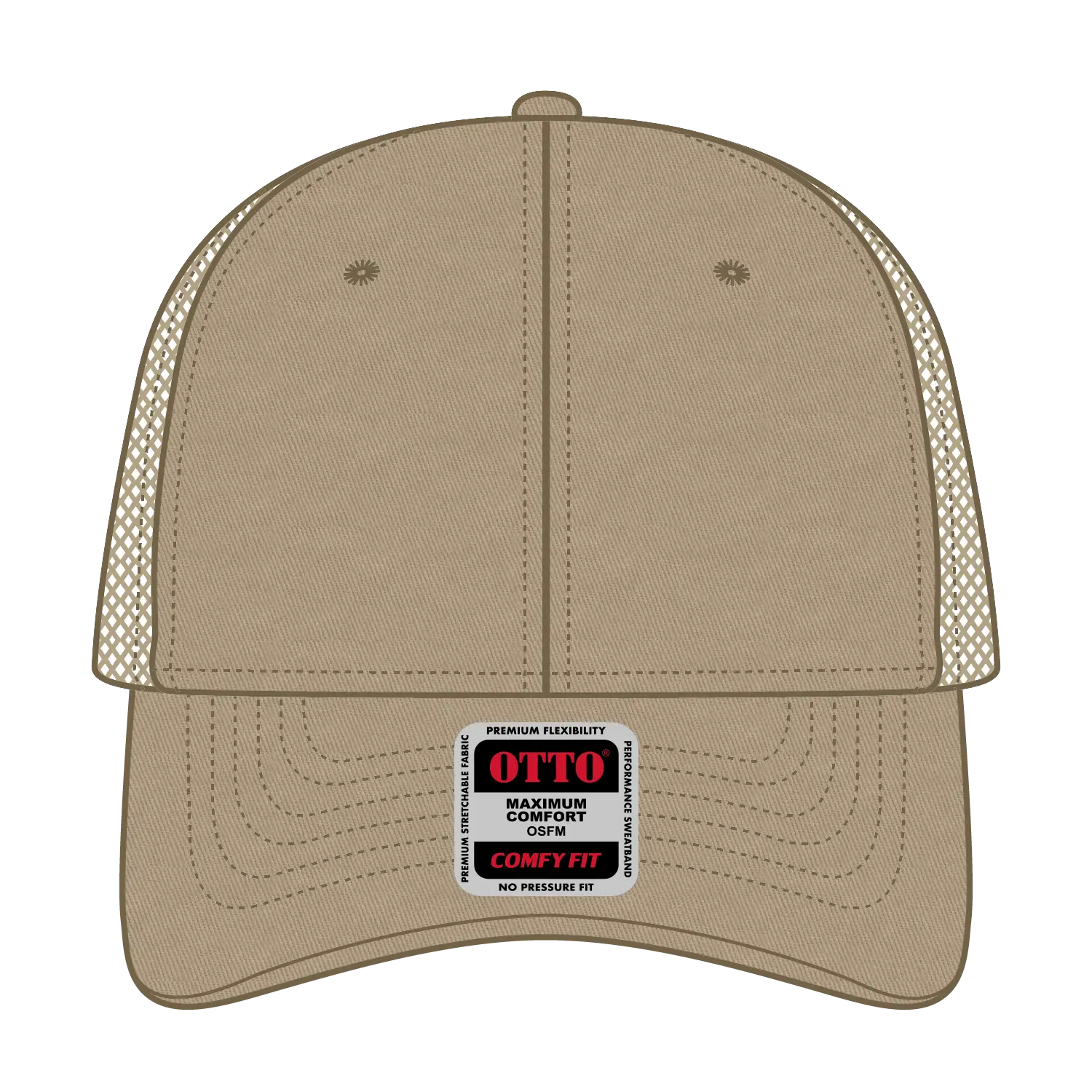 OTTO 83-605 ’OTTO Comfy Fit’ 6 Panel Low Profile Baseball Cap - Khaki - Khaki / 6 1/2’’ - 7 5/8’’
