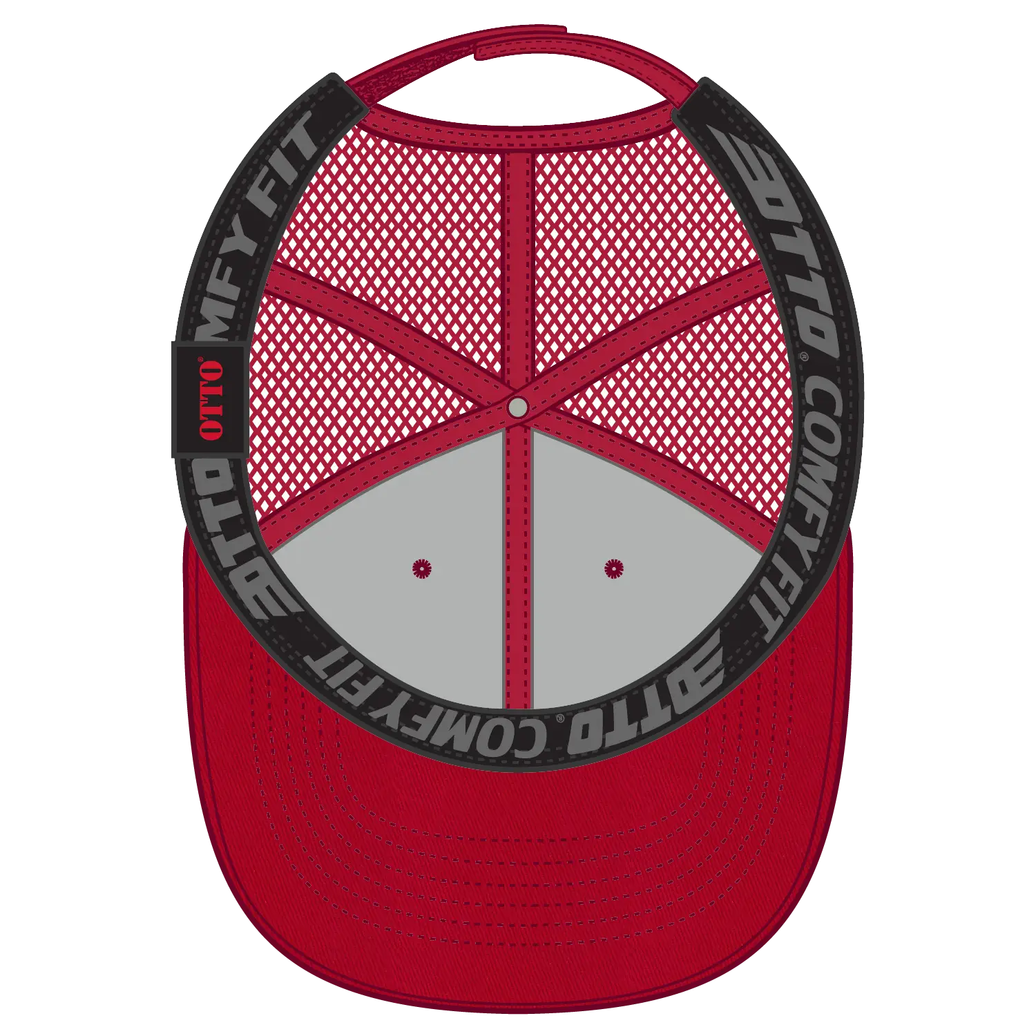 OTTO 83-605 ’OTTO Comfy Fit’ 6 Panel Low Profile Baseball Cap - Red - Red / 6 1/2’’ - 7 5/8’’