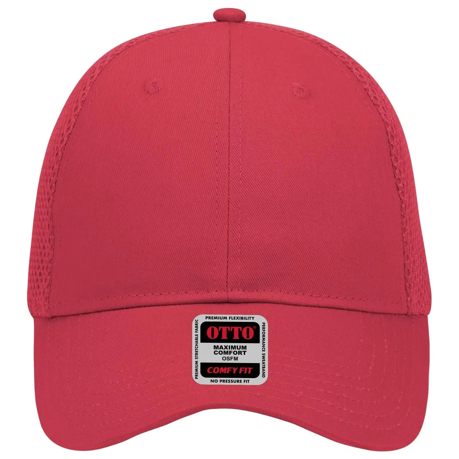 OTTO 83-605 ’OTTO Comfy Fit’ 6 Panel Low Profile Baseball Cap - Red - Red / 6 1/2’’ - 7 5/8’’