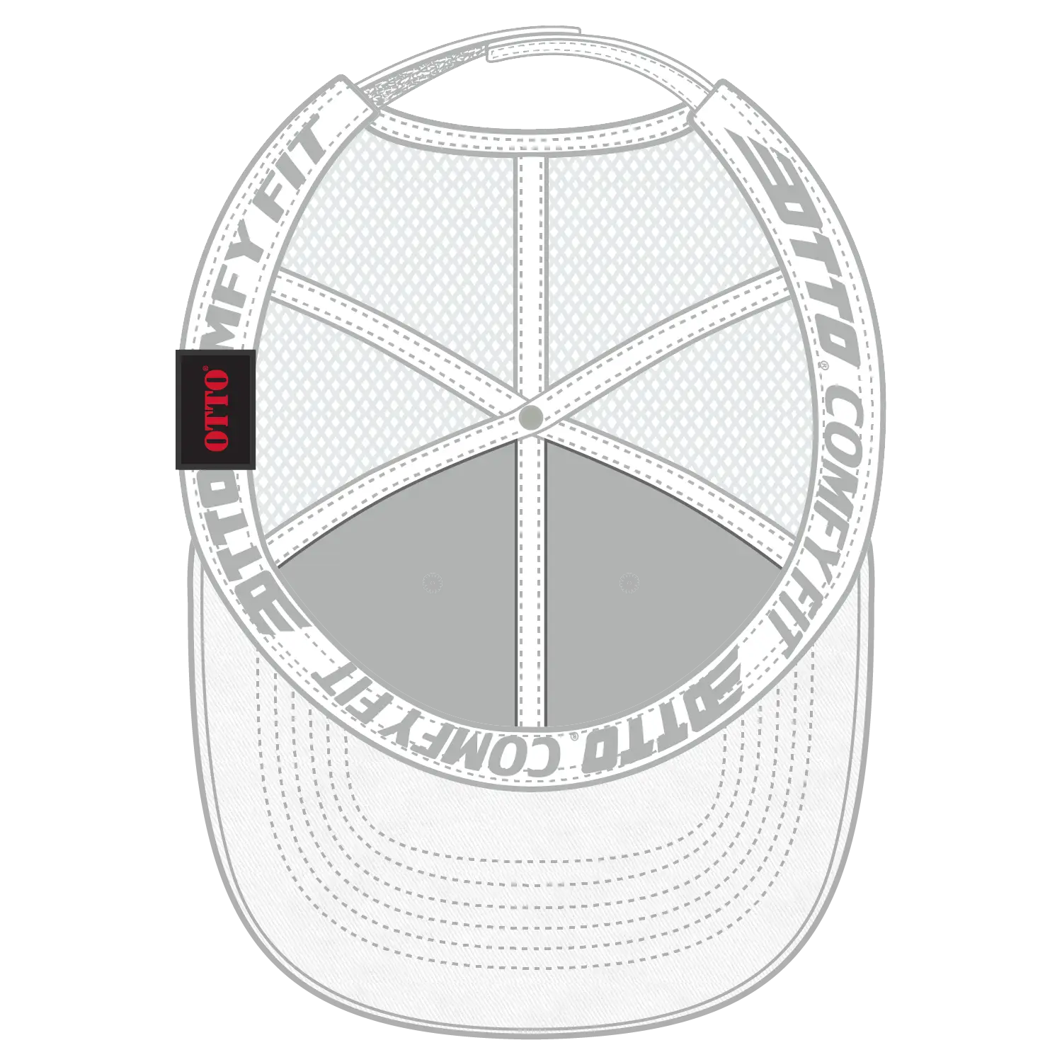 OTTO 83-605 ’OTTO Comfy Fit’ 6 Panel Low Profile Baseball Cap - White - White / 6 1/2’’ - 7 5/8’’