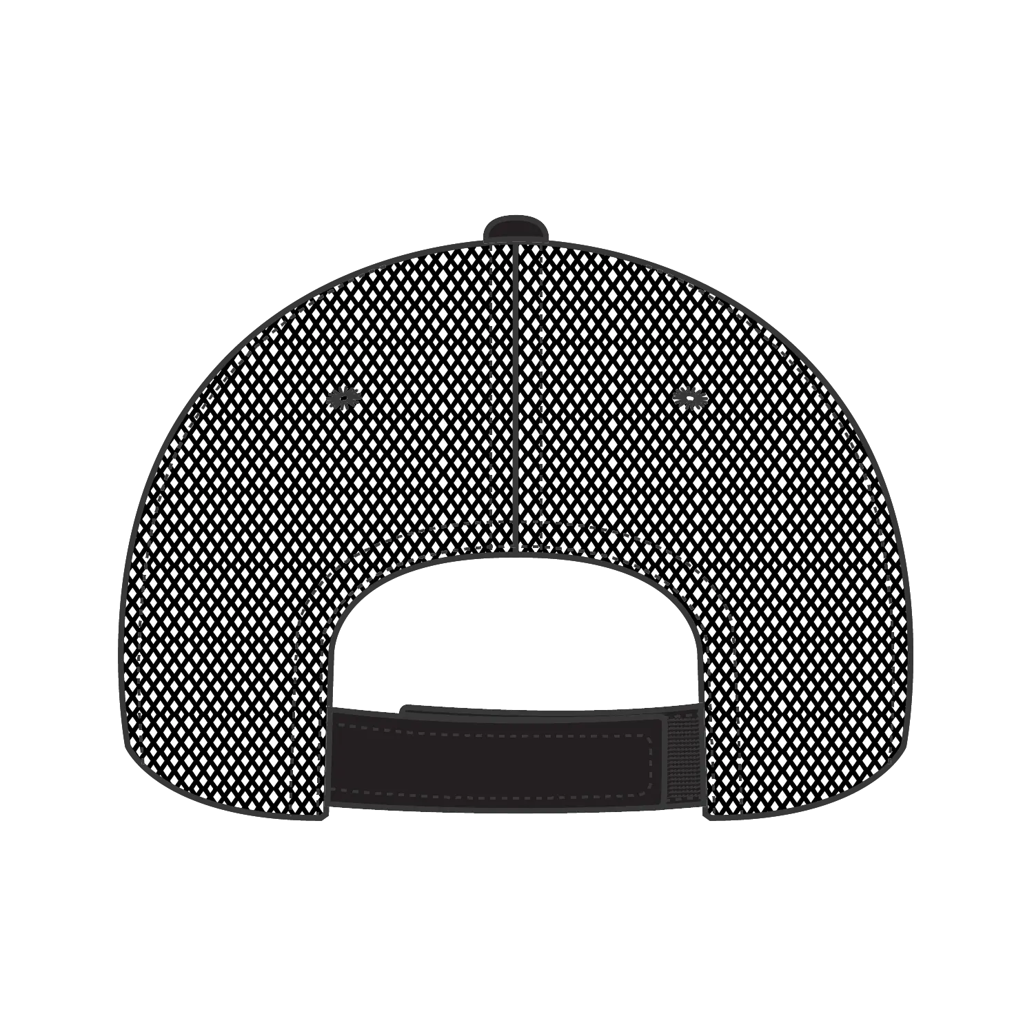 OTTO 83-932 6 Panel Low Profile Mesh Back Trucker Cap - Black - Black / 6 1/2’’ - 7 5/8’’