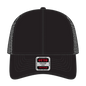 OTTO 83-932 6 Panel Low Profile Mesh Back Trucker Cap - Black - Black / 6 1/2’’ - 7 5/8’’