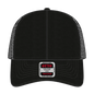 OTTO 83-942 6 Panel Low Profile Mesh Back Trucker Cap - Black - Black / 6 1/2’’ - 7 5/8’’