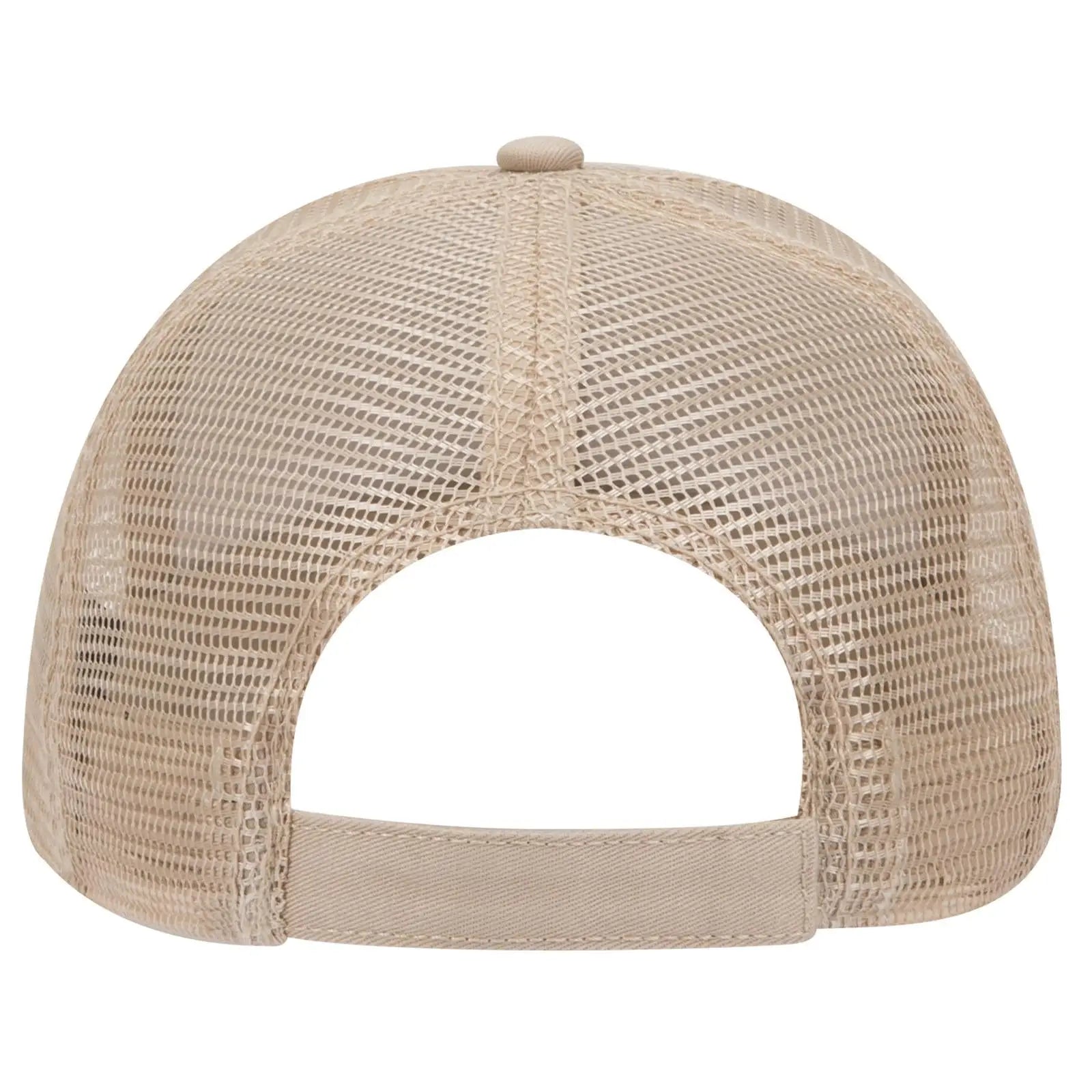 OTTO 83-942 6 Panel Low Profile Mesh Back Trucker Cap - Khaki - Khaki / 6 1/2’’ - 7 5/8’’