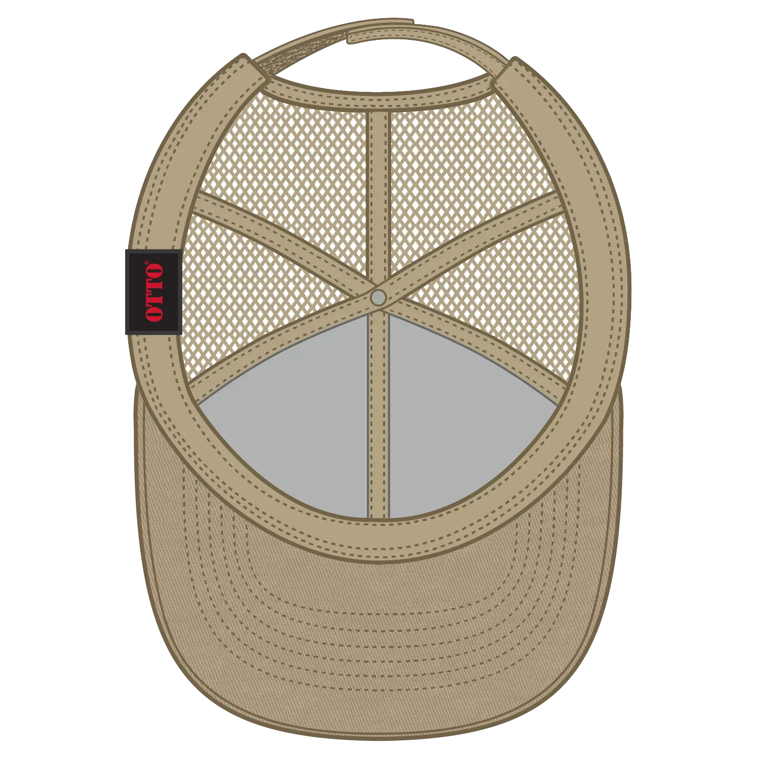 OTTO 83-942 6 Panel Low Profile Mesh Back Trucker Cap - Khaki - Khaki / 6 1/2’’ - 7 5/8’’