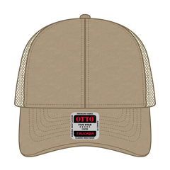 OTTO 83-942 6 Panel Low Profile Mesh Back Trucker Cap - Khaki - Khaki / 6 1/2’’ - 7 5/8’’