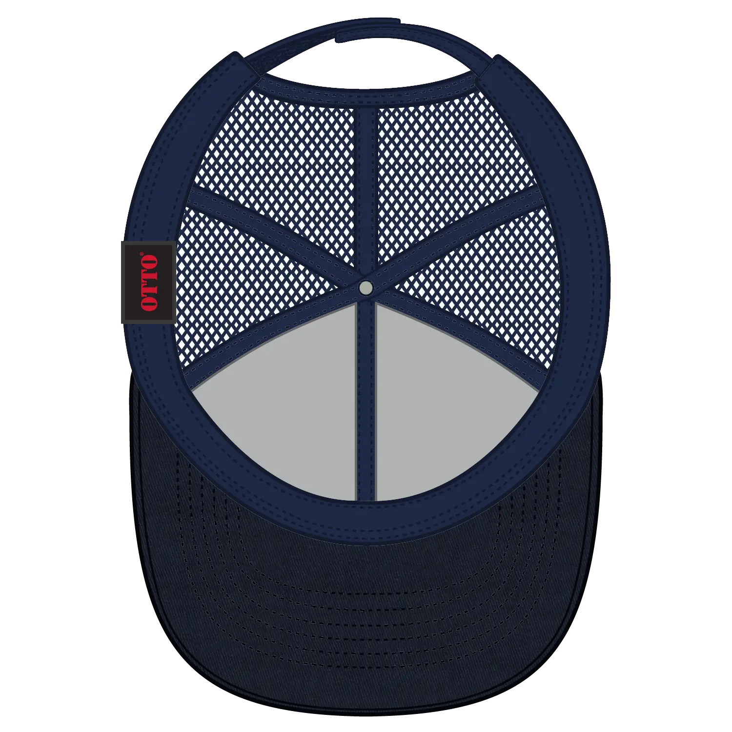 OTTO 83-942 6 Panel Low Profile Mesh Back Trucker Cap - Navy - Navy / 6 1/2’’ - 7 5/8’’