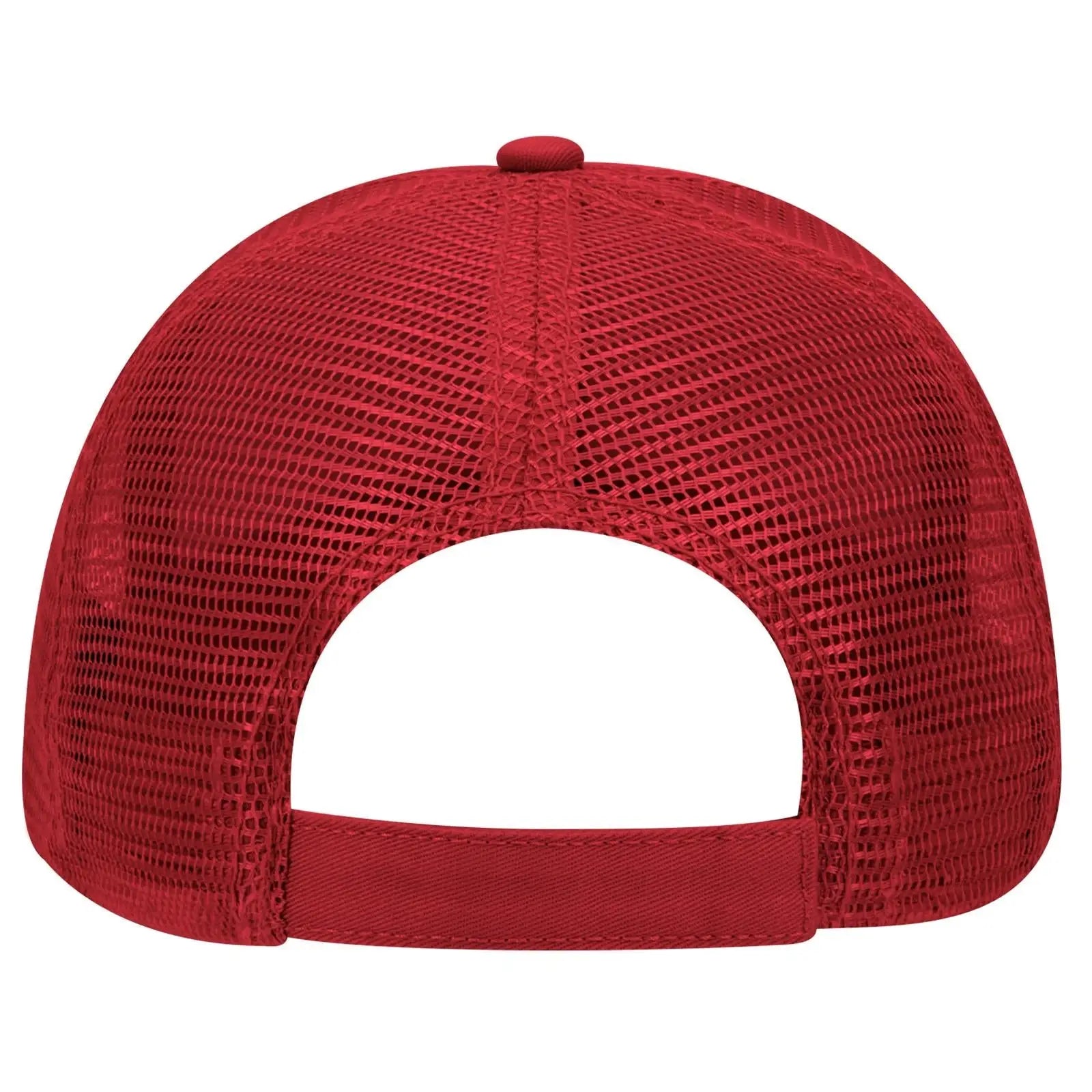 OTTO 83-942 6 Panel Low Profile Mesh Back Trucker Cap - Red - Red / 6 1/2’’ - 7 5/8’’