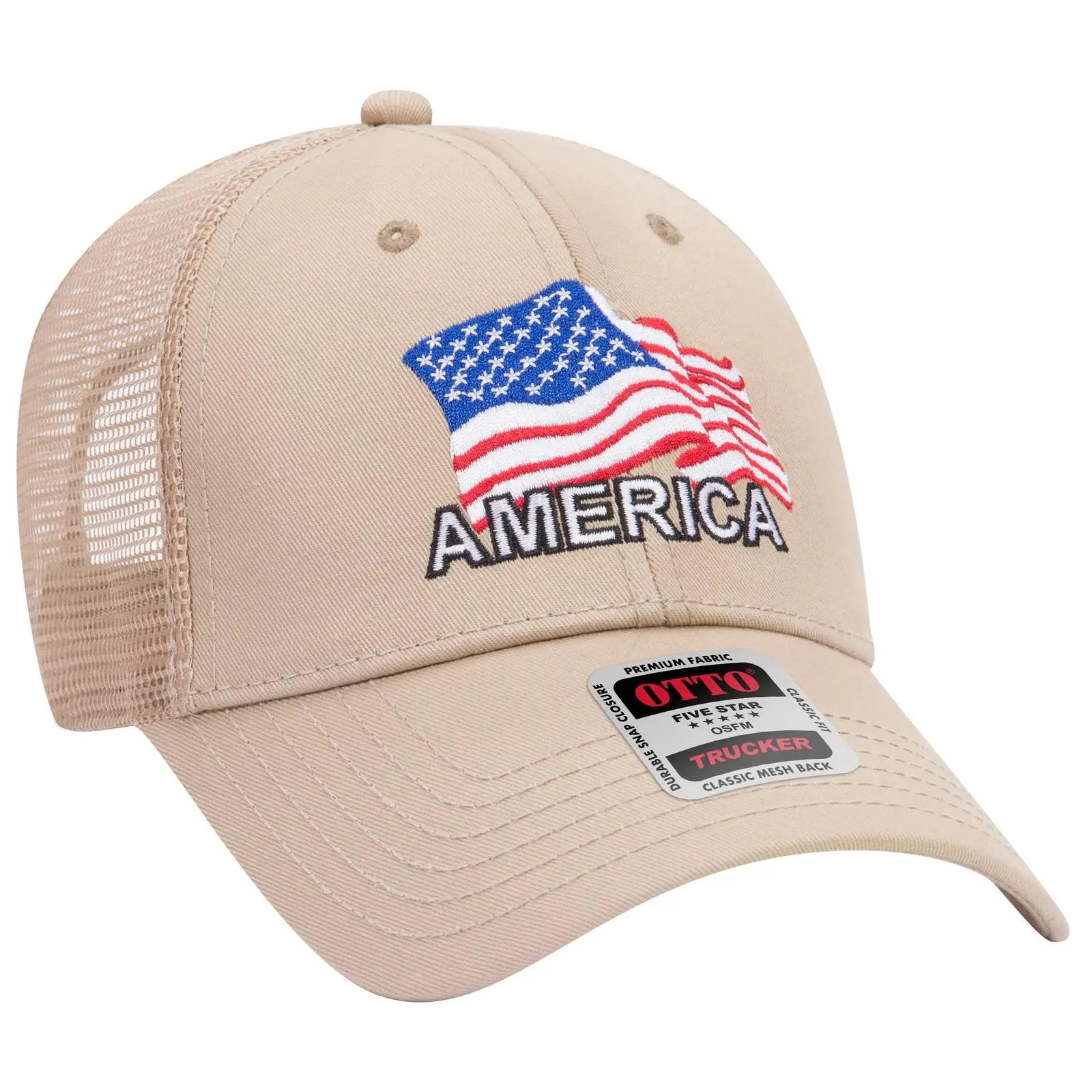 OTTO 83-942 6 Panel Low Profile Mesh Back Trucker Cap - Red - Red / 6 1/2’’ - 7 5/8’’