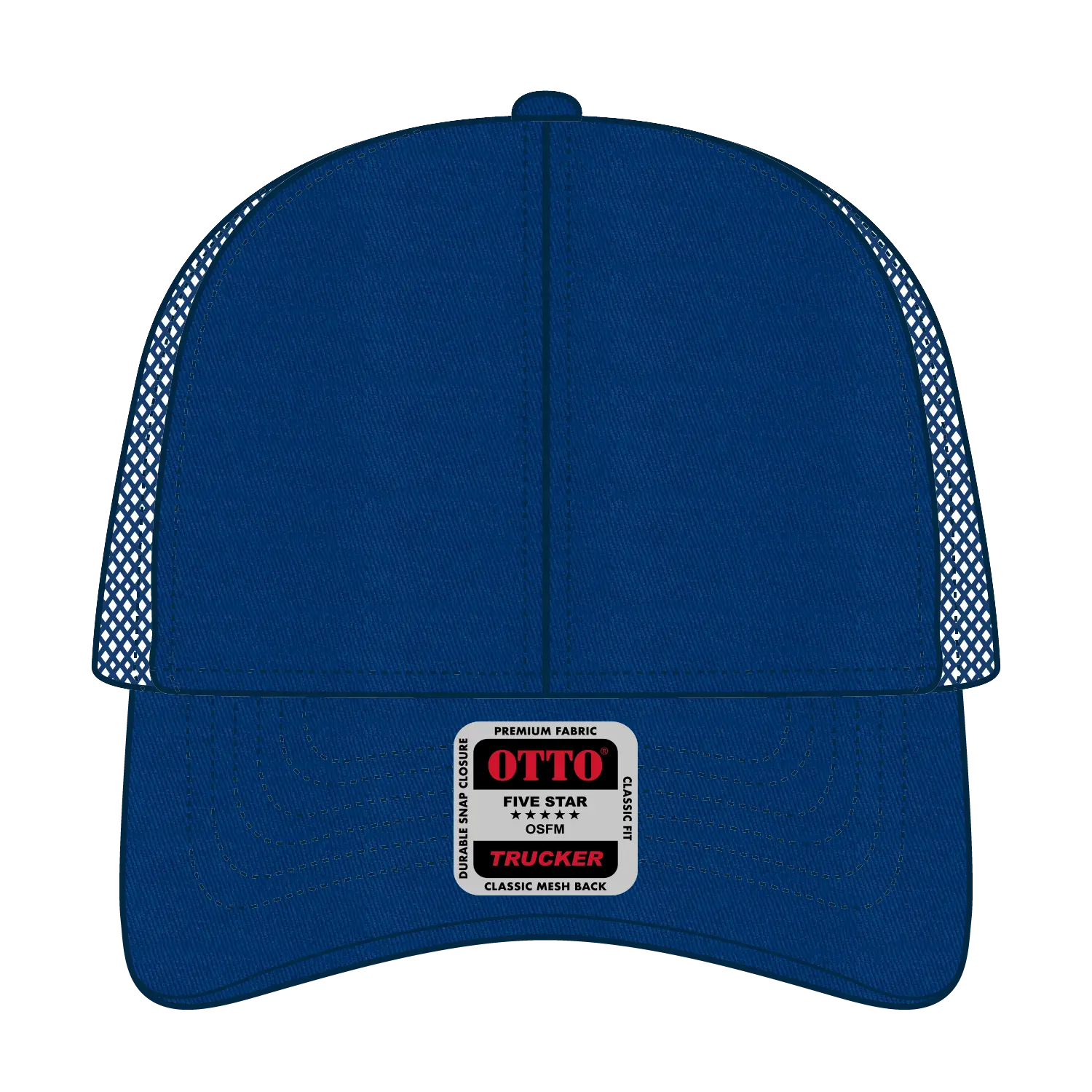 OTTO 83-942 6 Panel Low Profile Mesh Back Trucker Cap - Royal - Royal / 6 1/2’’ - 7 5/8’’