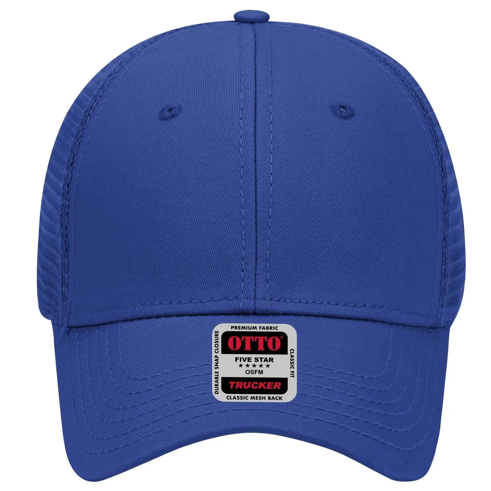 OTTO 83-942 6 Panel Low Profile Mesh Back Trucker Cap - Royal - Royal / 6 1/2’’ - 7 5/8’’