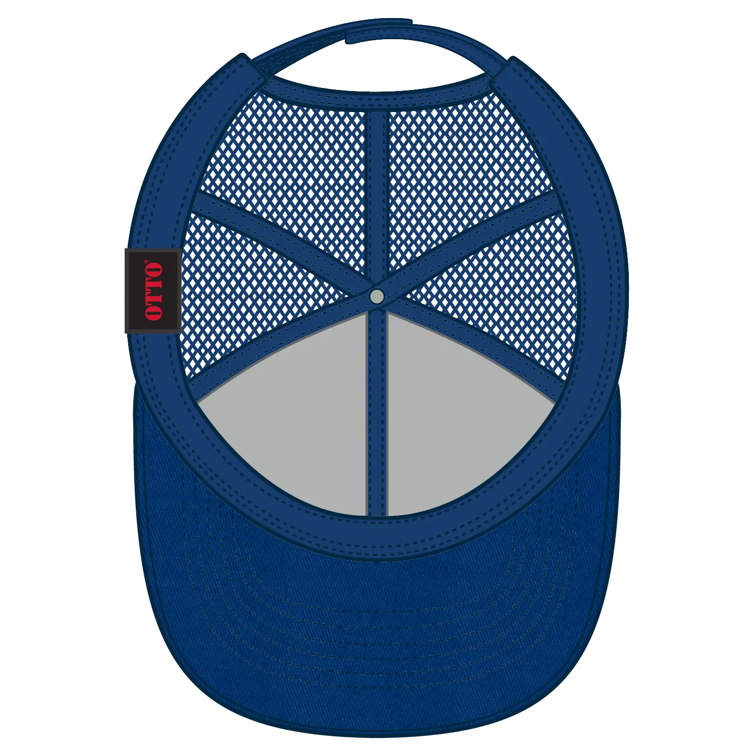 OTTO 83-942 6 Panel Low Profile Mesh Back Trucker Cap - Royal - Royal / 6 1/2’’ - 7 5/8’’
