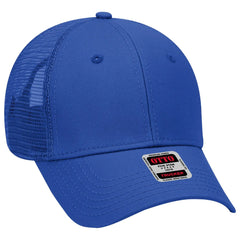 OTTO 83-942 6 Panel Low Profile Mesh Back Trucker Cap - Royal - Royal / 6 1/2’’ - 7 5/8’’
