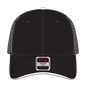 OTTO 84-482 6 Panel Low Profile Mesh Back Trucker Cap - Blk/Blk/Wht - Blk/Blk/Wht / 6 1/2’’ - 7 5/8’’