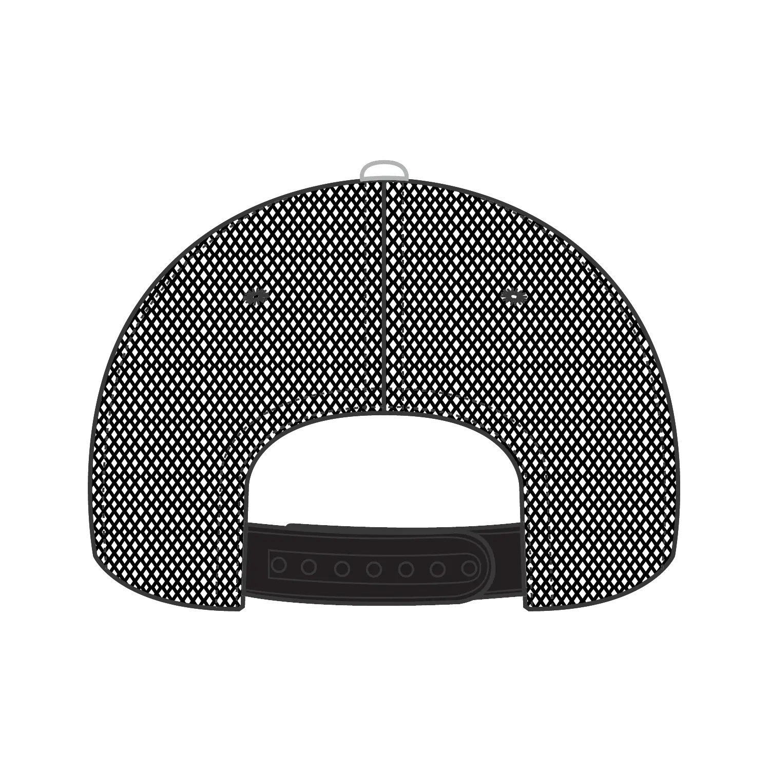 OTTO 84-482 6 Panel Low Profile Mesh Back Trucker Cap - Blk/Blk/Wht - Blk/Blk/Wht / 6 1/2’’ - 7 5/8’’