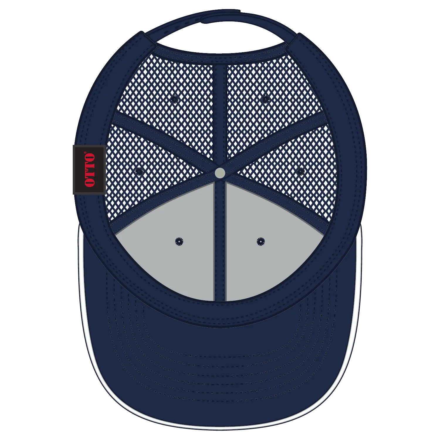 OTTO 84-482 6 Panel Low Profile Mesh Back Trucker Cap - Nvy/Nvy/Wht - Nvy/Nvy/Wht / 6 1/2’’ - 7 5/8’’