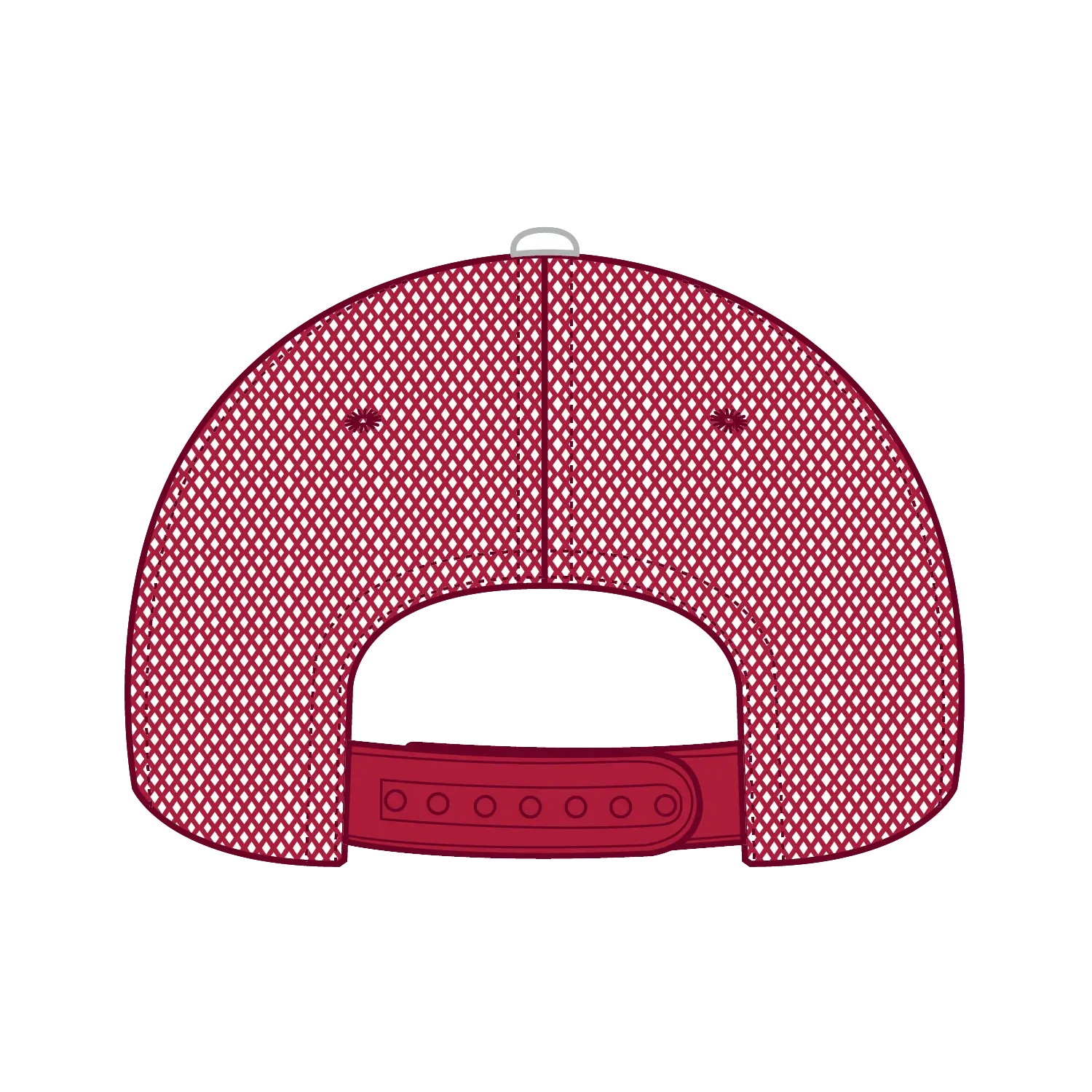 OTTO 84-482 6 Panel Low Profile Mesh Back Trucker Cap - Red/Red/Wht - Red/Red/Wht / 6 1/2’’ - 7 5/8’’