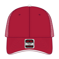 OTTO 84-482 6 Panel Low Profile Mesh Back Trucker Cap - Red/Red/Wht - Red/Red/Wht / 6 1/2’’ - 7 5/8’’