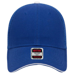 OTTO 84-482 6 Panel Low Profile Mesh Back Trucker Cap - Ryl/Ryl/Wht - Ryl/Ryl/Wht / 6 1/2’’ - 7 5/8’’