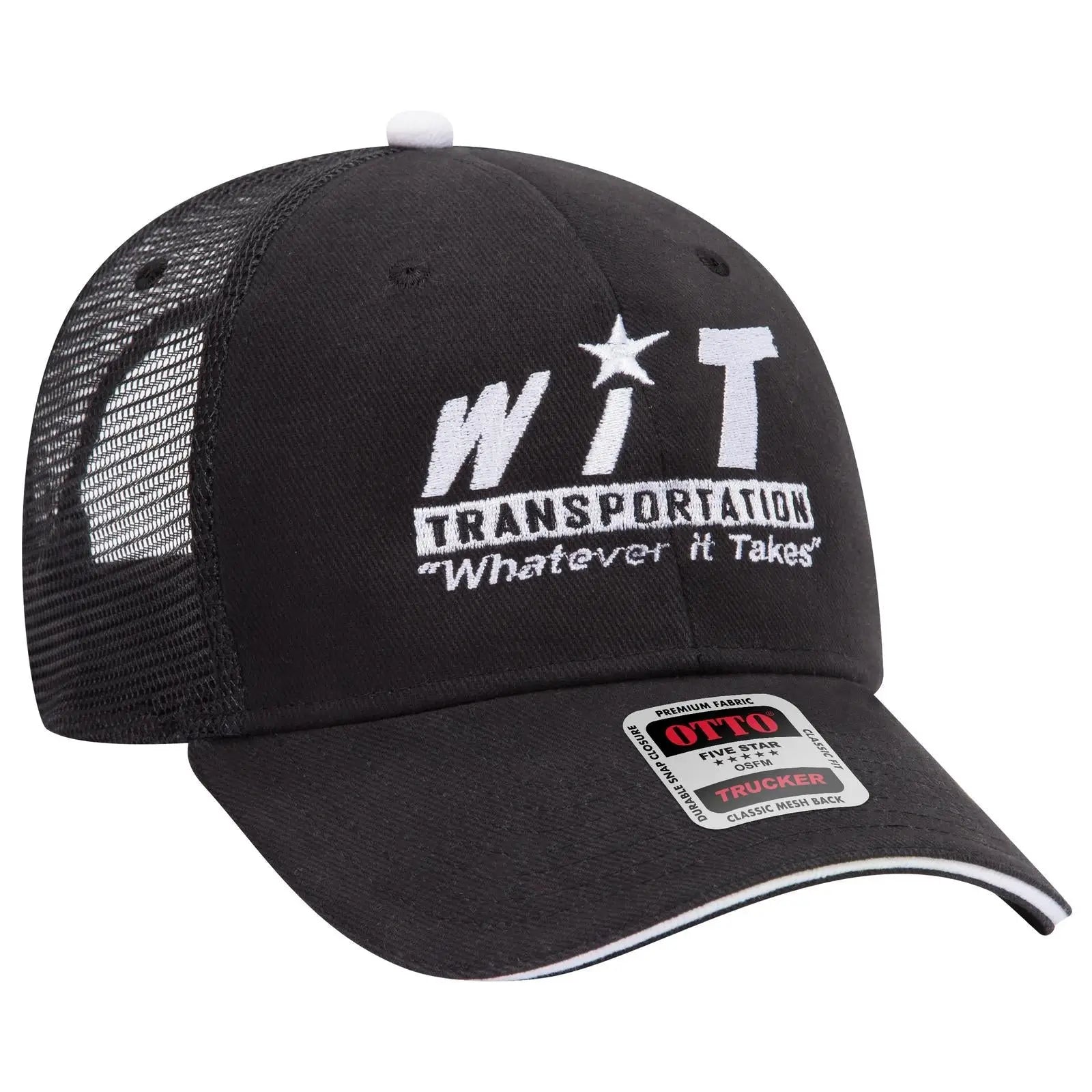 OTTO 84-482 6 Panel Low Profile Mesh Back Trucker Cap - Ryl/Ryl/Wht - Ryl/Ryl/Wht / 6 1/2’’ - 7 5/8’’
