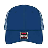 OTTO 84-482 6 Panel Low Profile Mesh Back Trucker Cap - Ryl/Ryl/Wht - Ryl/Ryl/Wht / 6 1/2’’ - 7 5/8’’