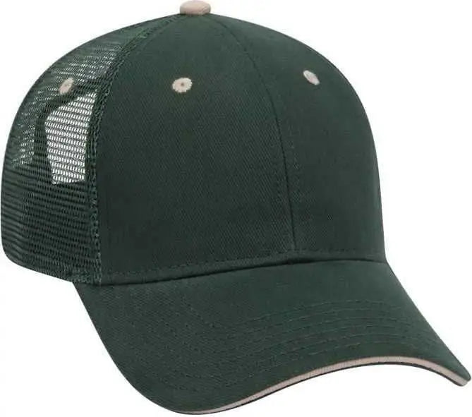 OTTO 84-482 Brushed Bull Denim Sandwich Visor Low Profile Pro Style Mesh Back Structured Firm Front Panel Cap - Dark