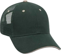 OTTO 84-482 Brushed Bull Denim Sandwich Visor Low Profile Pro Style Mesh Back Structured Firm Front Panel Cap - Dark