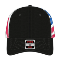 OTTO 88-1280 6 Panel Low Profile Mesh Back Trucker Cap - Blk/Wht - Blk/Wht / 6 1/2’’ - 7 5/8’’