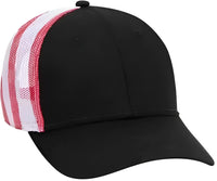 OTTO 88-1280 6 Panel Low Profile Mesh Back Trucker Hat - Black White - Black White / One Size Fits Most