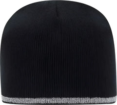 OTTO 91-1237 100% Acrylic 8 Reflective Beanie - Black - Black / One Size Fits Most
