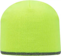 OTTO 91 1237 100% Acrylic 8 Reflective Beanie Neon Yellow Yellow / One Size Fits Most