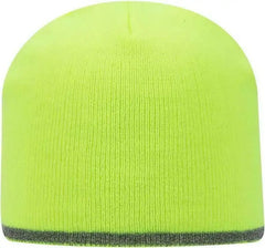 OTTO 91-1237 100% Acrylic 8 Reflective Beanie - Neon Yellow - Yellow / One Size Fits Most