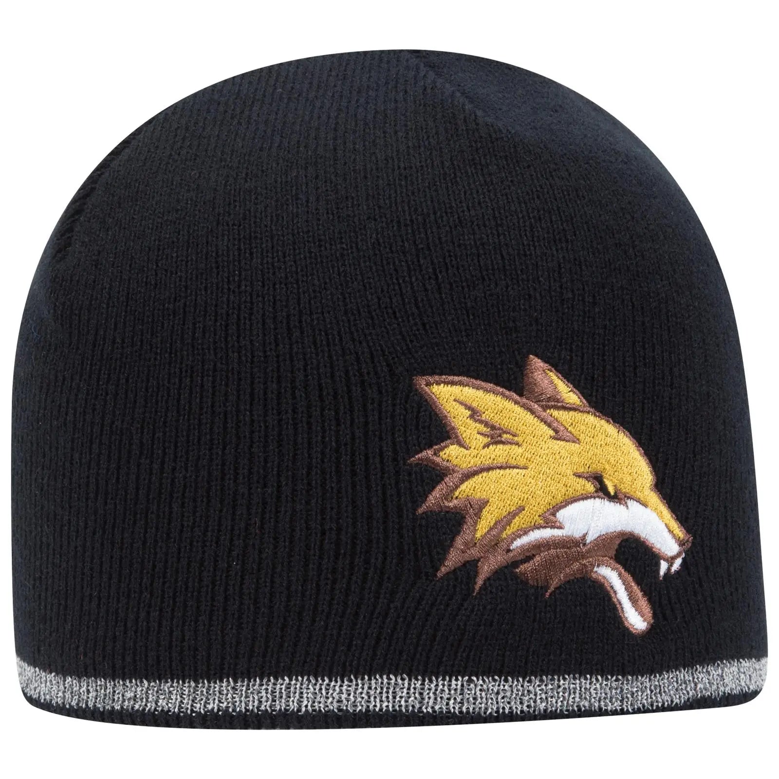 OTTO 91-1237 9’’ Classic Knit Beanie W/ Reflective Stripe - Black - Black / 6 1/2’’ - 7 5/8’’