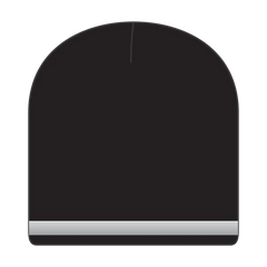 OTTO 91-1237 9’’ Classic Knit Beanie W/ Reflective Stripe - Black - Black / 6 1/2’’ - 7 5/8’’