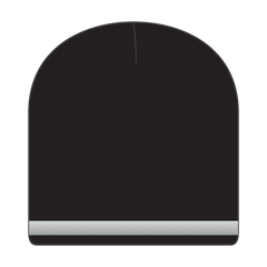 OTTO 91-1237 9’’ Classic Knit Beanie W/ Reflective Stripe - Black - Black / 6 1/2’’ - 7 5/8’’