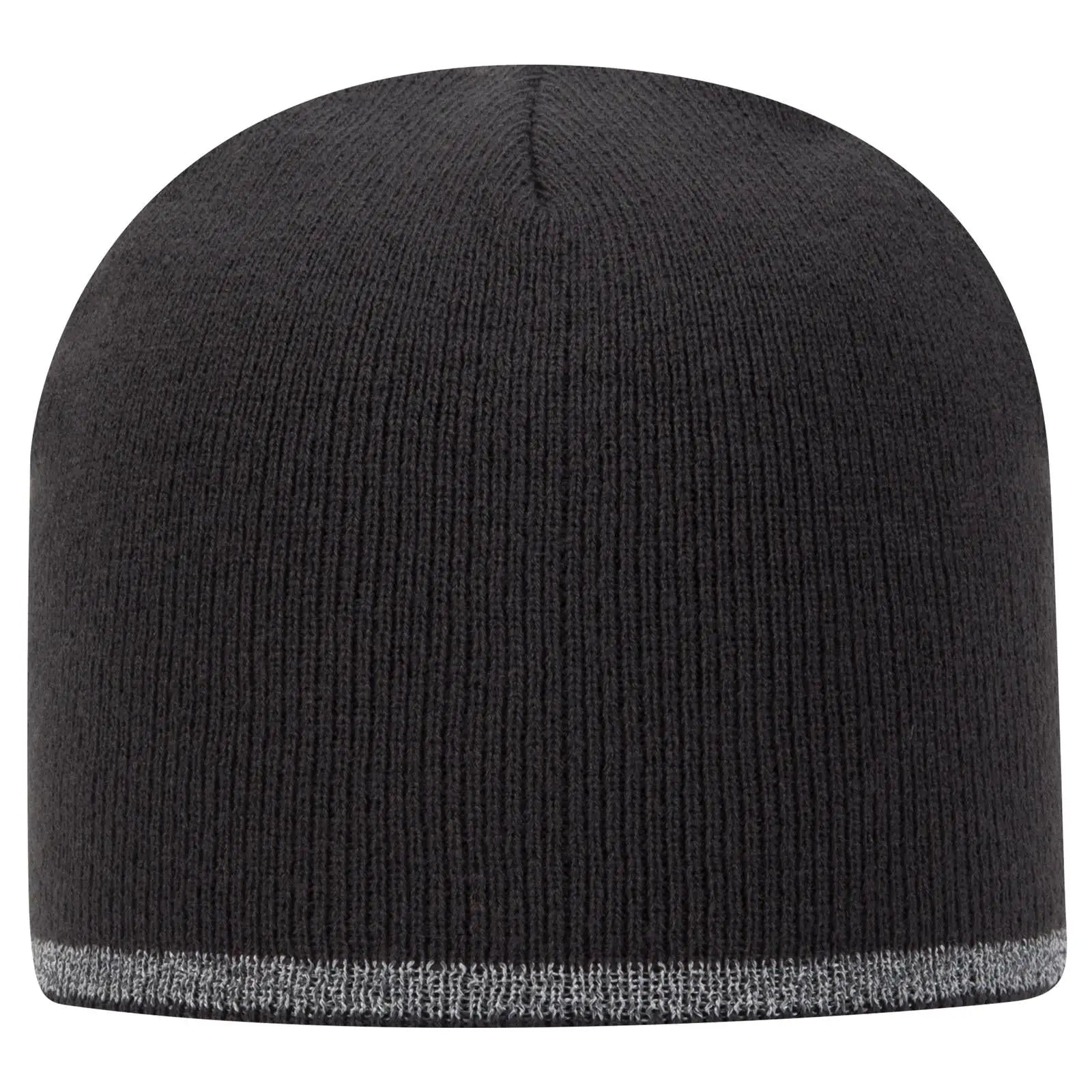 OTTO 91-1237 9’’ Classic Knit Beanie W/ Reflective Stripe - Char. Gray - Char. Gray / 6 1/2’’ - 7 5/8’’